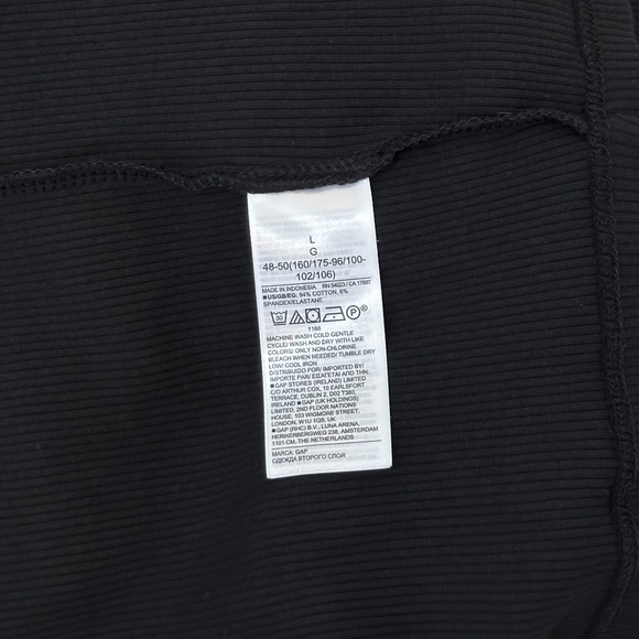 Gap Black Button Down Midi Shirt Dress – Long Sleeve, Collared, Ribbed Knit - Picture 10 of 10